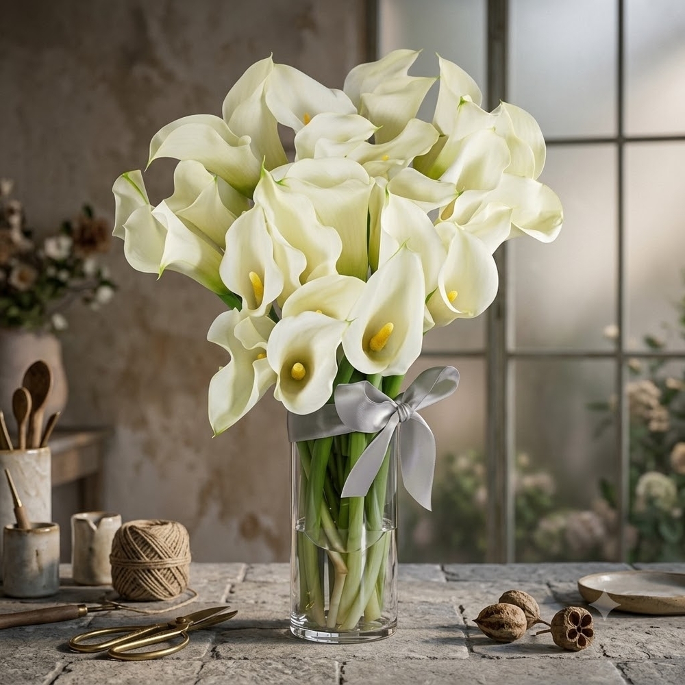 White Calla Lily Vase Arrangement