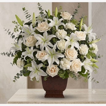 White Roses and Lilies with Carnations