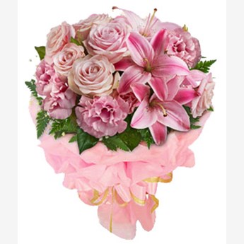 Pink Lilies , Roses & Carnations
