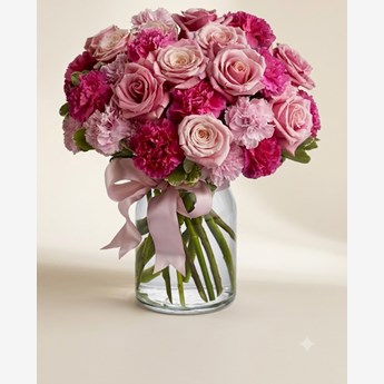 Pink Rose and Carnation Bouquet