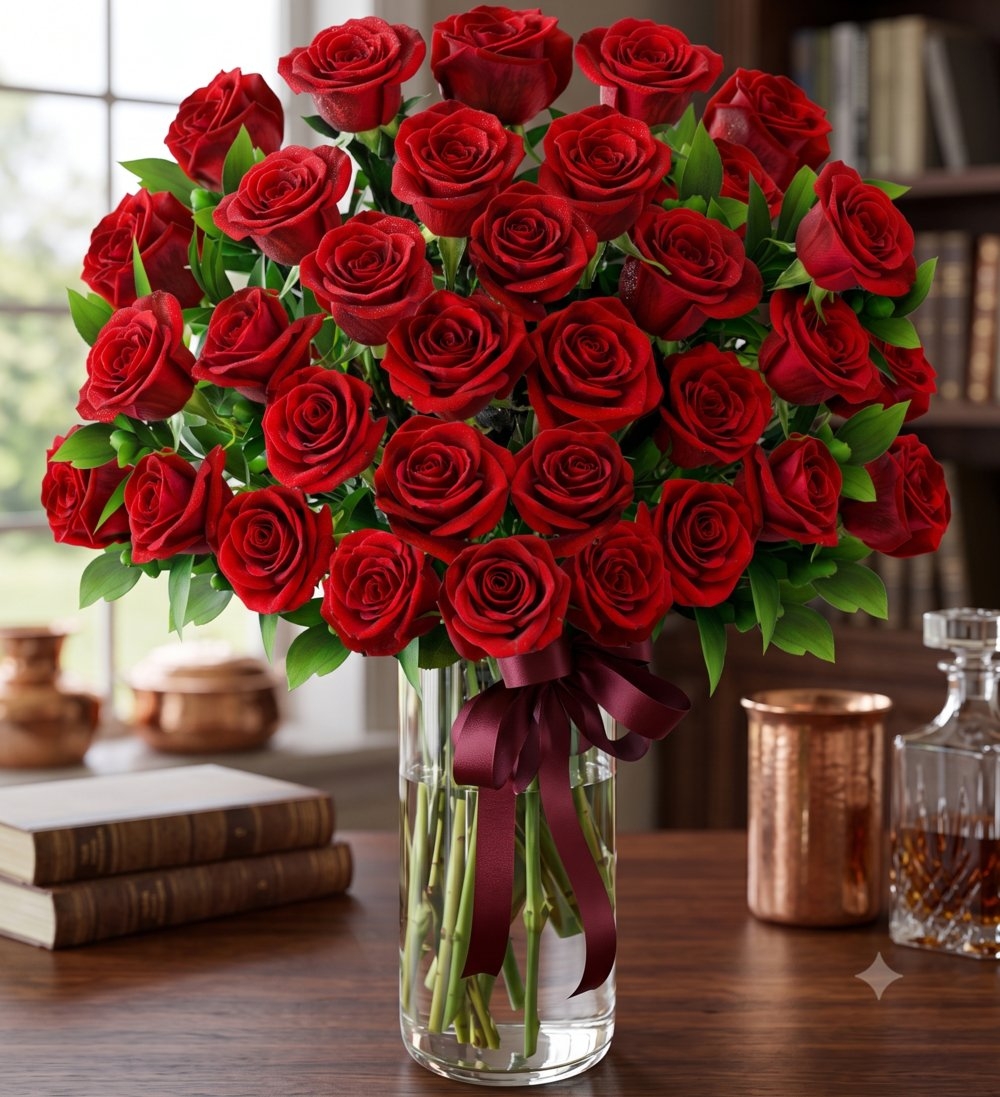 50 Red Roses Arrangement