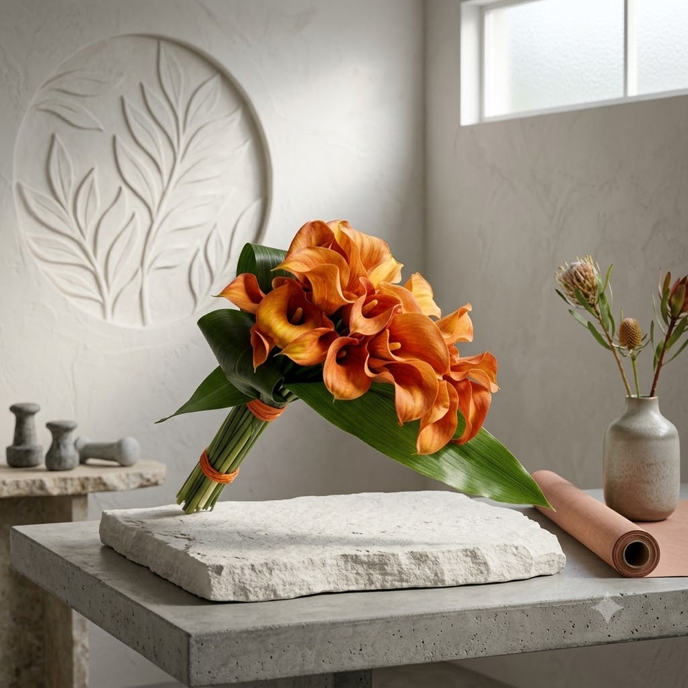 Orange Calla Lilies Bouquet