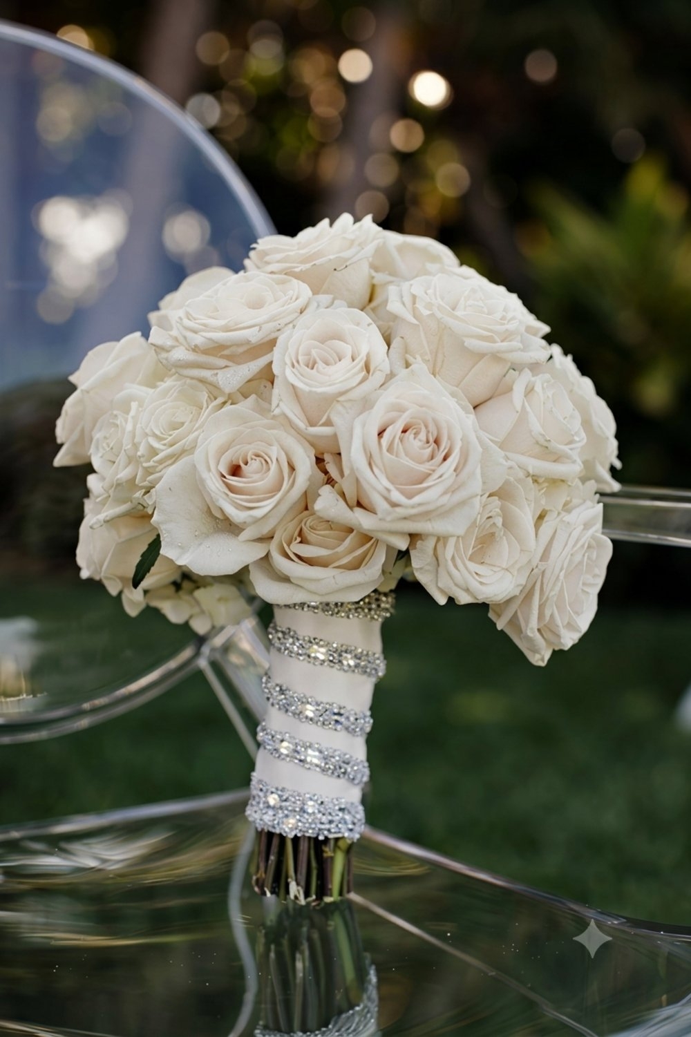 14 White Roses Bunch