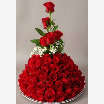 Red Rose Pyramid Arrangement
