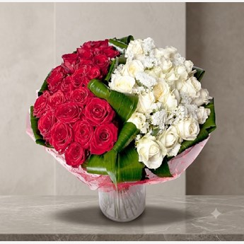 Red White Rose Arrangement