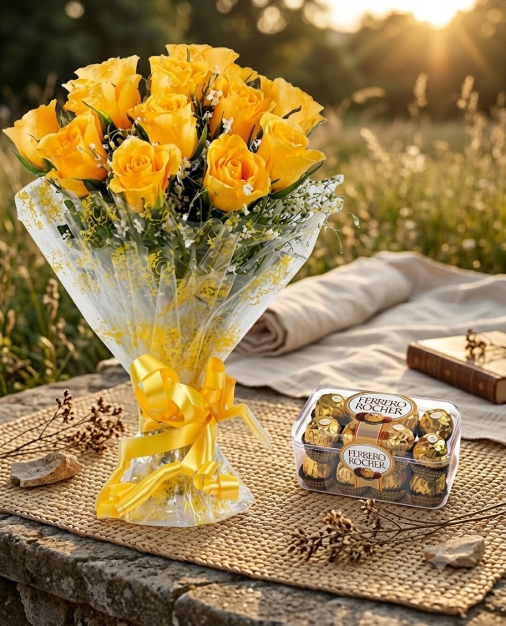 Yellow Roses and Ferrero Rocher