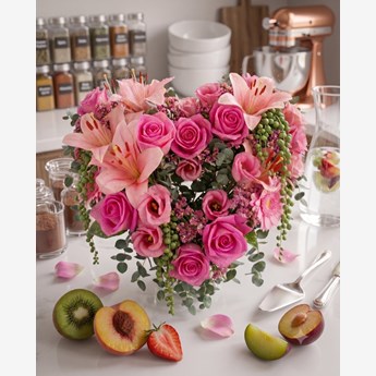 Pink Lilies, Roses & Gerberas