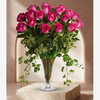 18 Pink Roses Bouquet