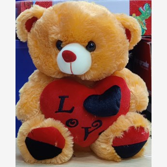 Dark Yellow Teddy Bear Holding Heart(40cms)