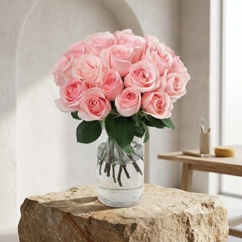 Pink Roses in a Vase