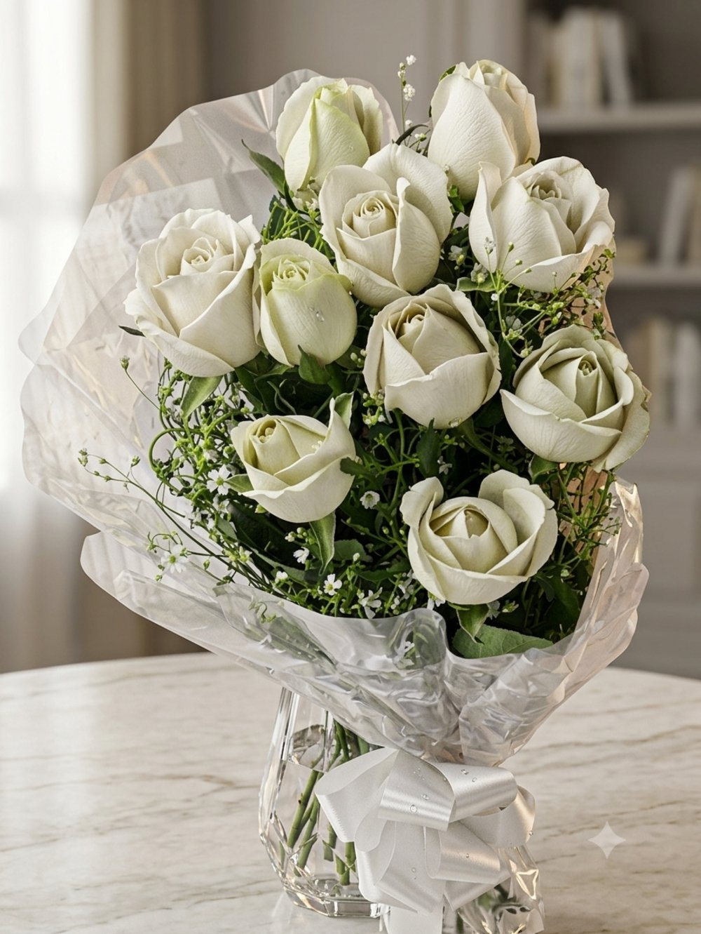 12 White Roses