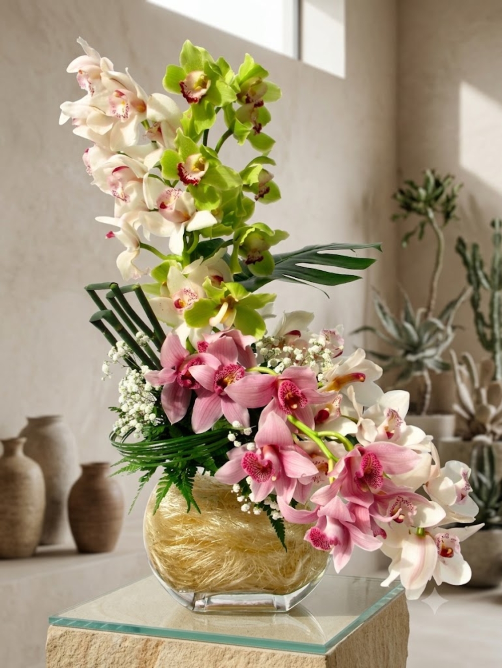 Pink Cymbidium Orchids