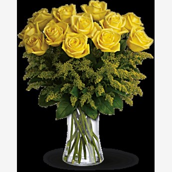 Vase with Yellow Roses.