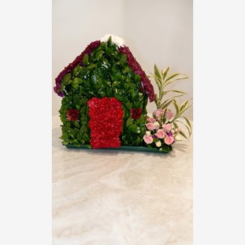 National Day Flowers House Shaped