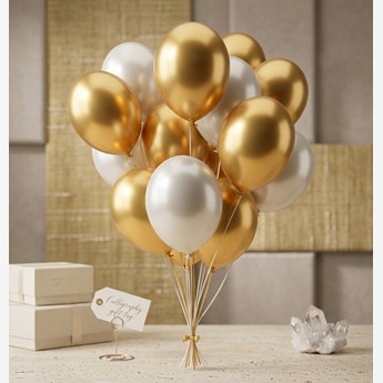 Golden and Silver Metallic Balloons