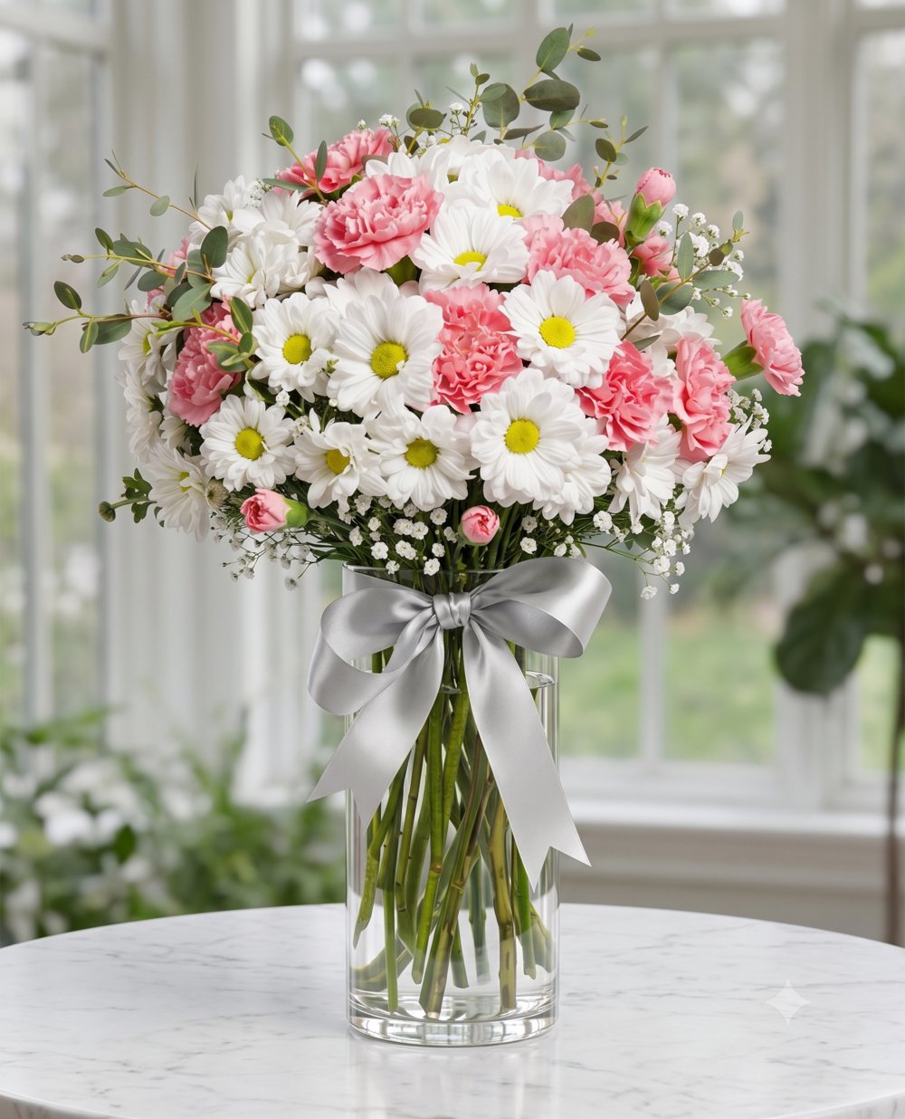 Dream White Daisy & Pink Carnation
