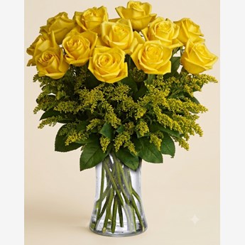 Vase with Yellow Roses
