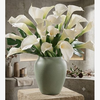 20 White Calla Lilies in a Vase