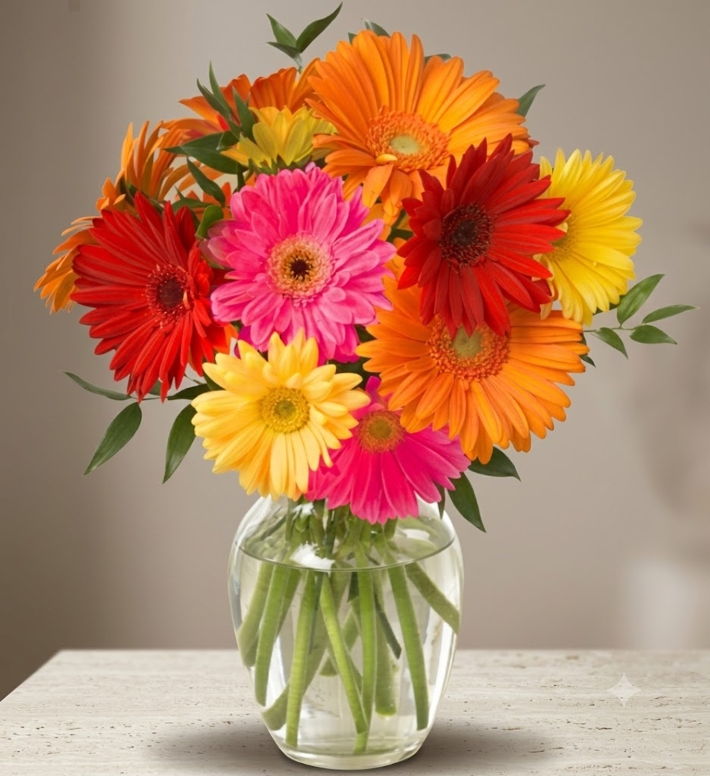 Mixed Gerbera Vase