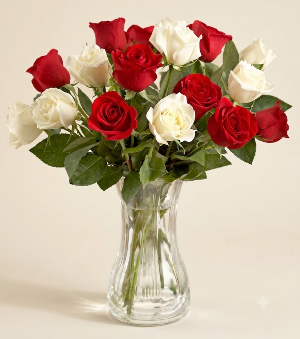 Red Roses with White Roses