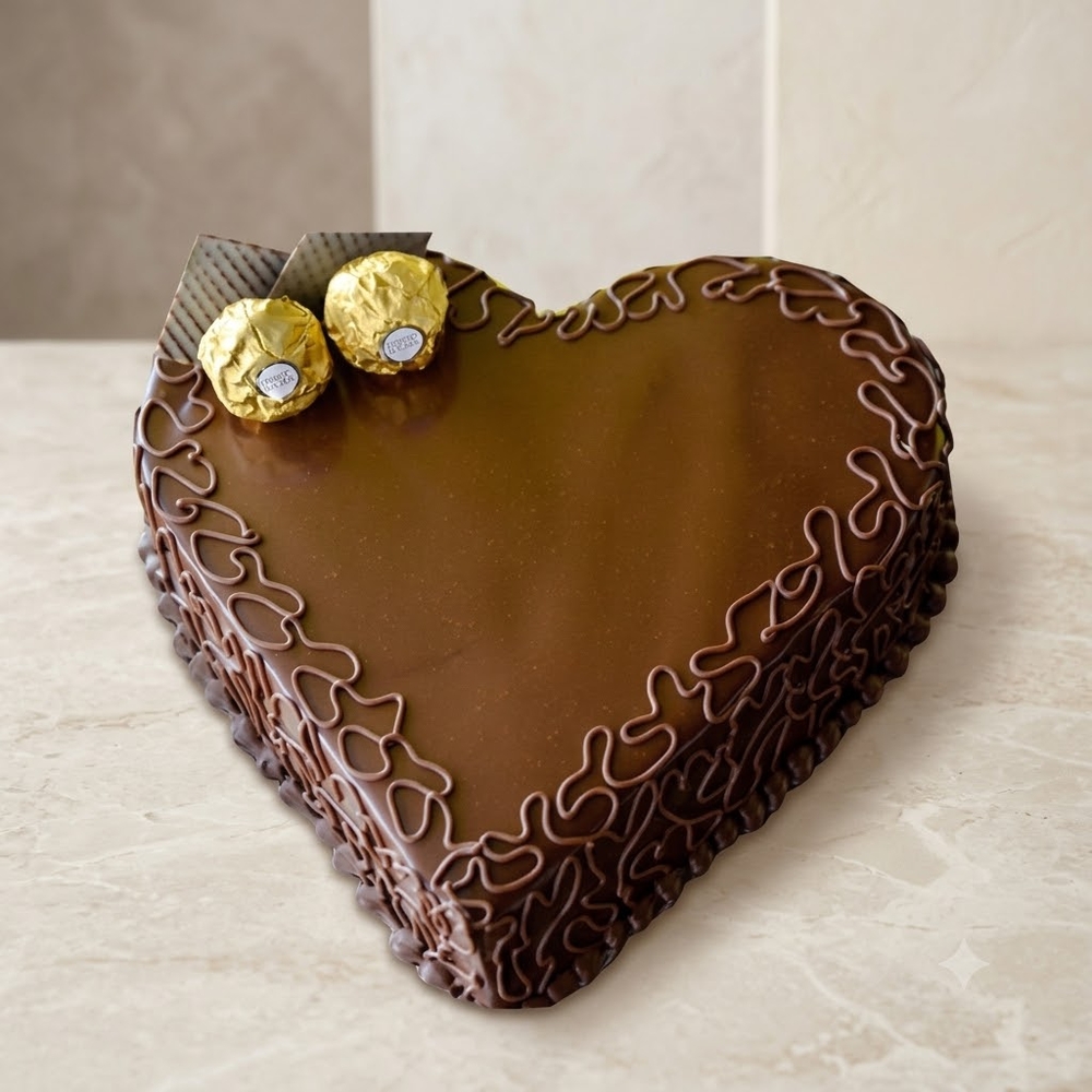 Heart-Shaped Chocolate Cake