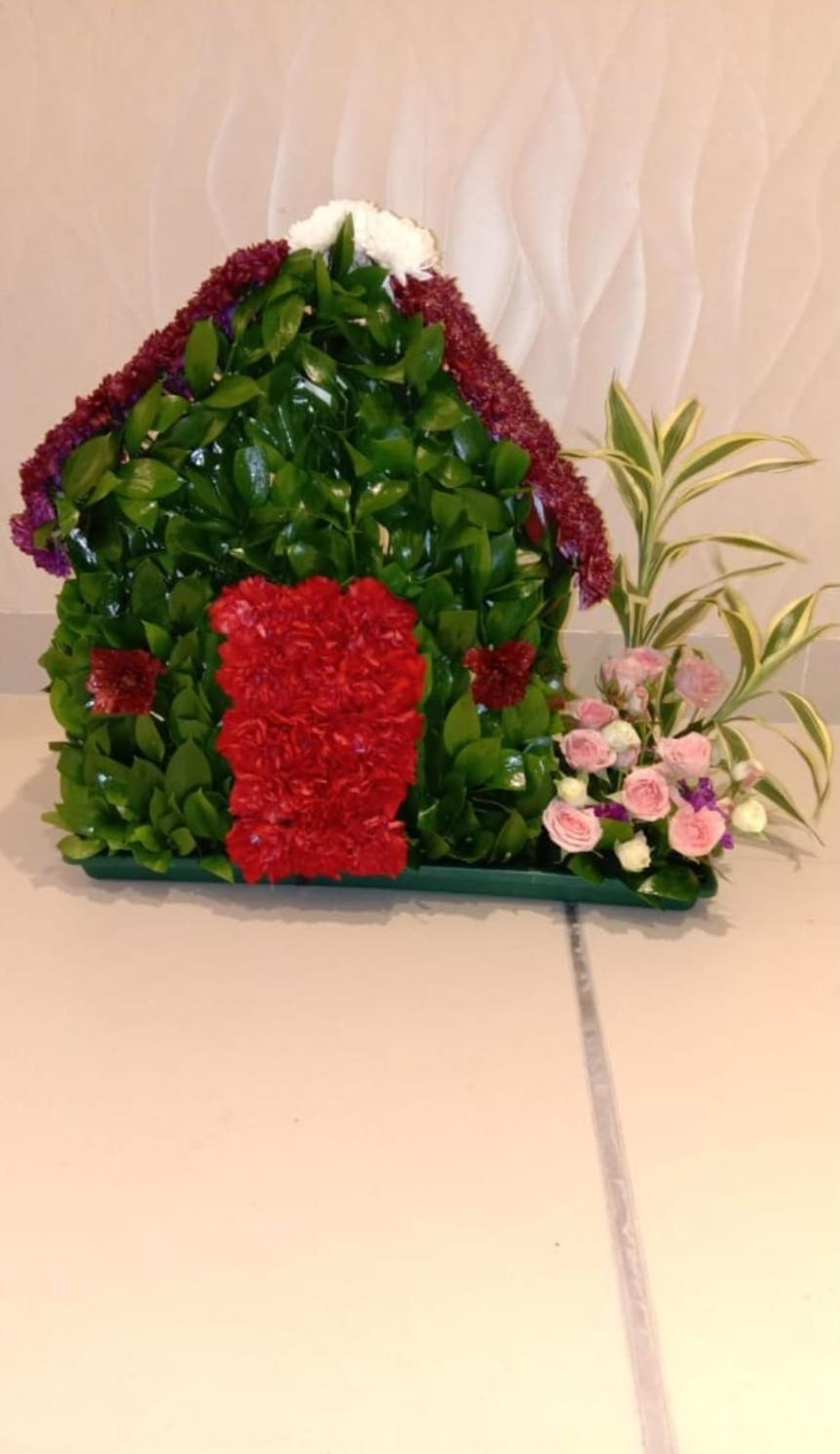 National Day Flowers House Shaped Arrangement