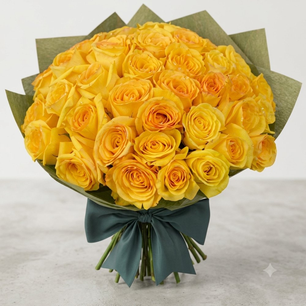 36 Long Stem Yellow Roses Bouquet