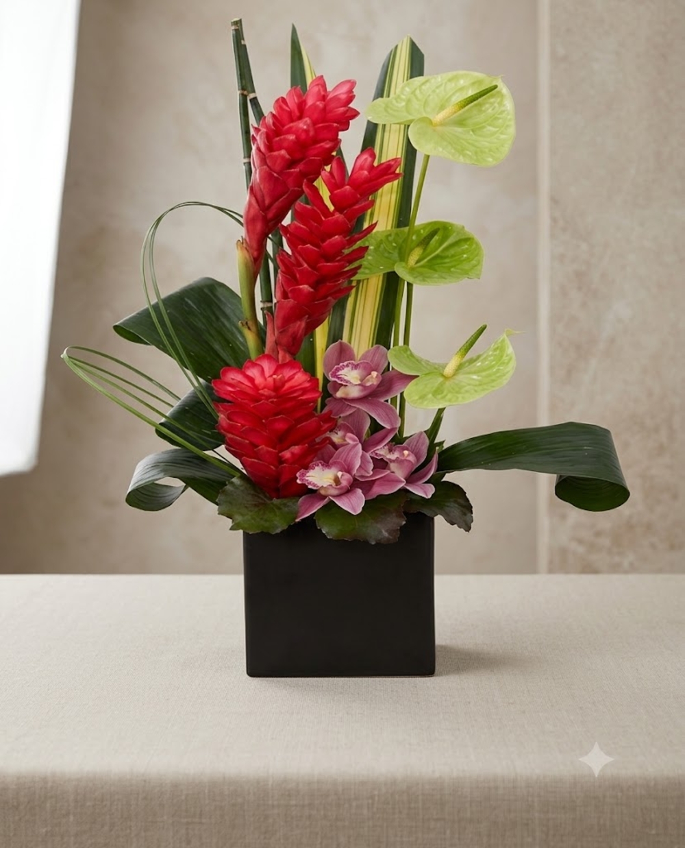 Tropical Red Ginger and Anthurium