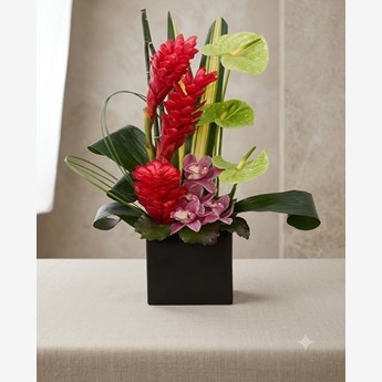 Tropical Red Ginger and Anthurium
