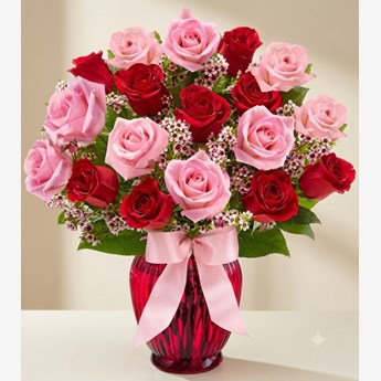 Pink and Red Vase 
