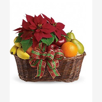 Fruit Basket With Flowers