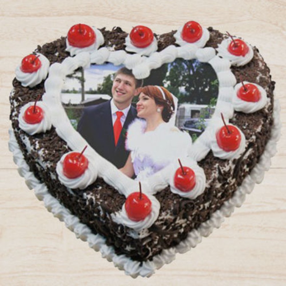 Heart Shape Photo Cake