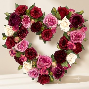Mixed Rose Open Heart Tribute