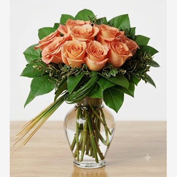 Peach Roses Bouquet