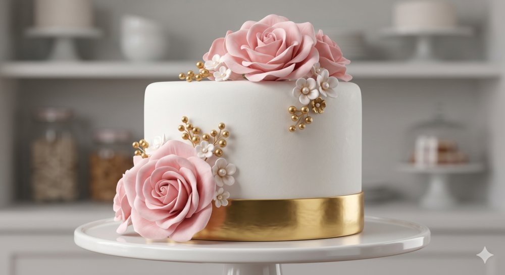 Pink Floral Cake