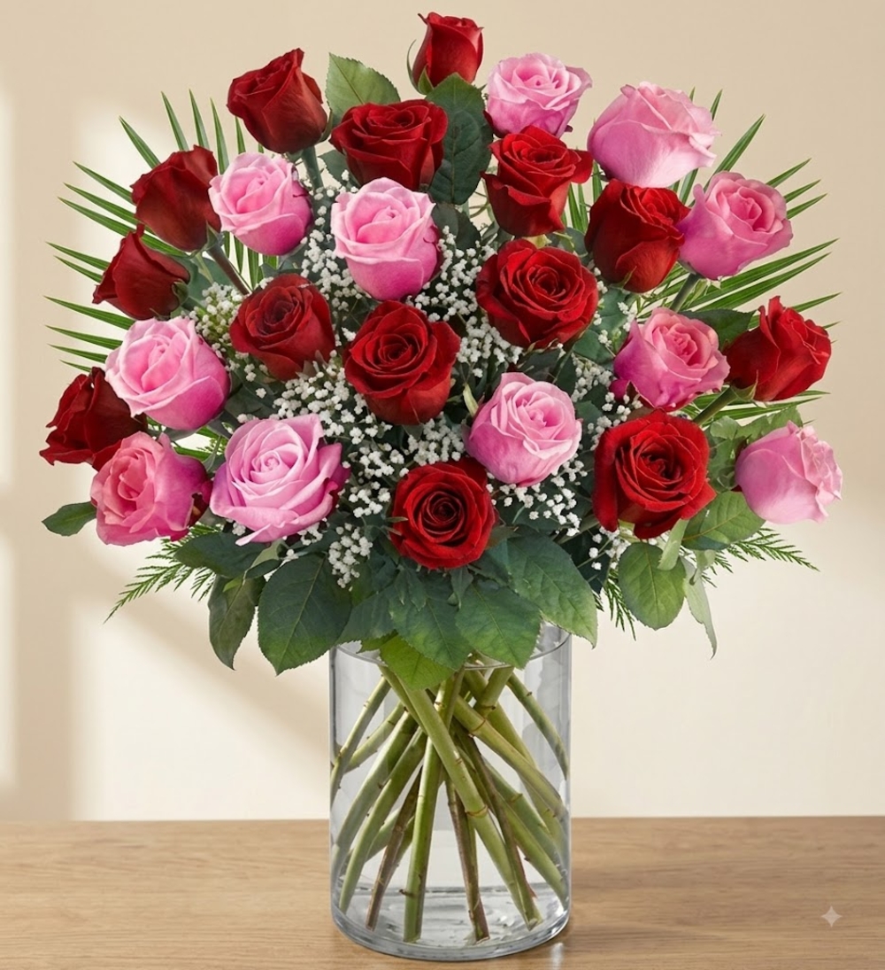 Red Pink Rose Arrangement